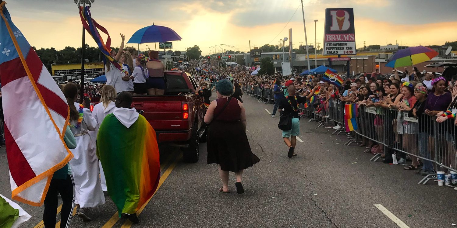 An Episcopal Church marches in a Pride Parade.