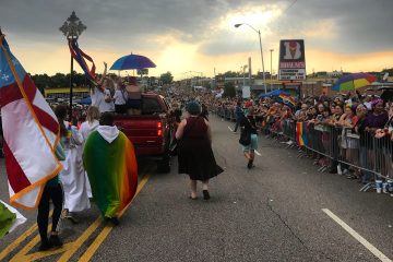 An Episcopal Church marches in a Pride Parade.