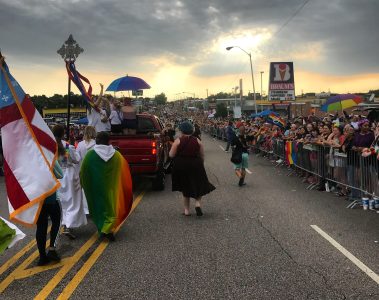 An Episcopal Church marches in a Pride Parade.